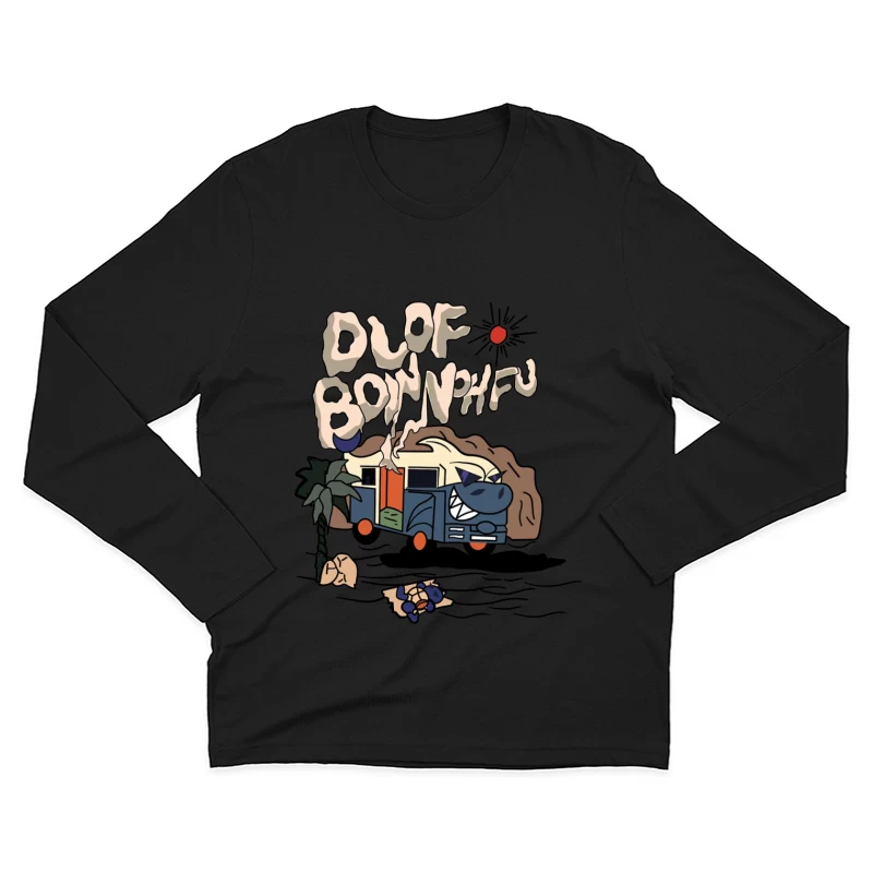 Abenteuerlicher Bus vor Bergkulisse Herren Langarm T-Shirt