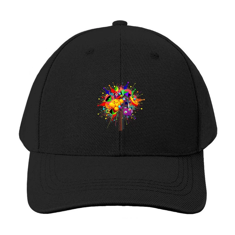 Vibrant Digital Brain: Creative Mind Explosion Baseball Cap