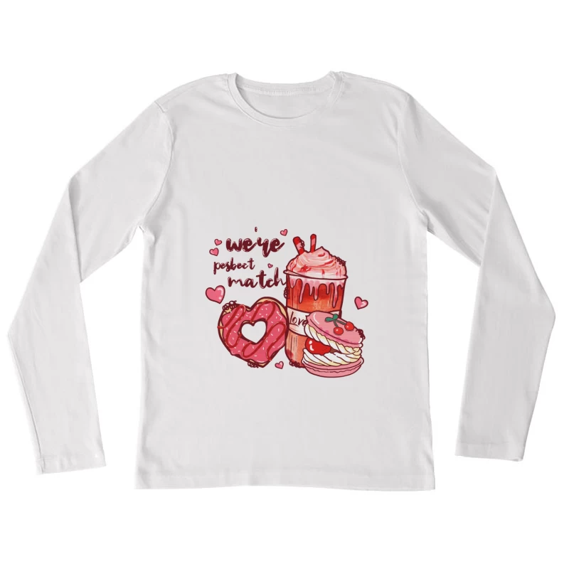 Süßes Paar-Design Damen Langarm T-Shirt