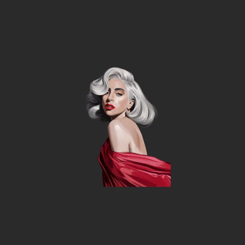 Glamorous Blonde in Red: A Striking Fashion Portrait Baseball Cap