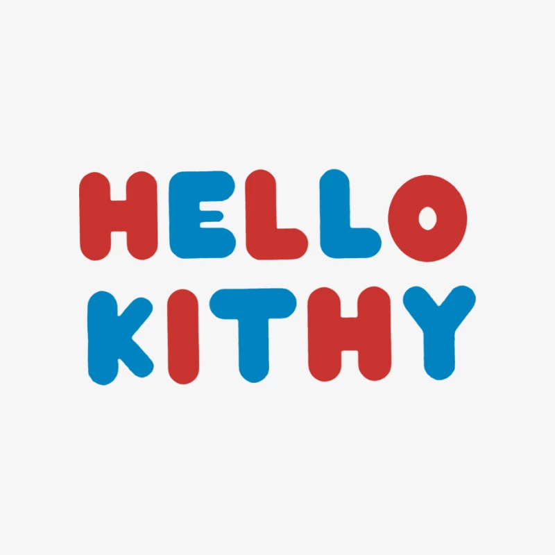 Bunter Schriftzug Hello Kithy Herren Pullover Sweatshirt