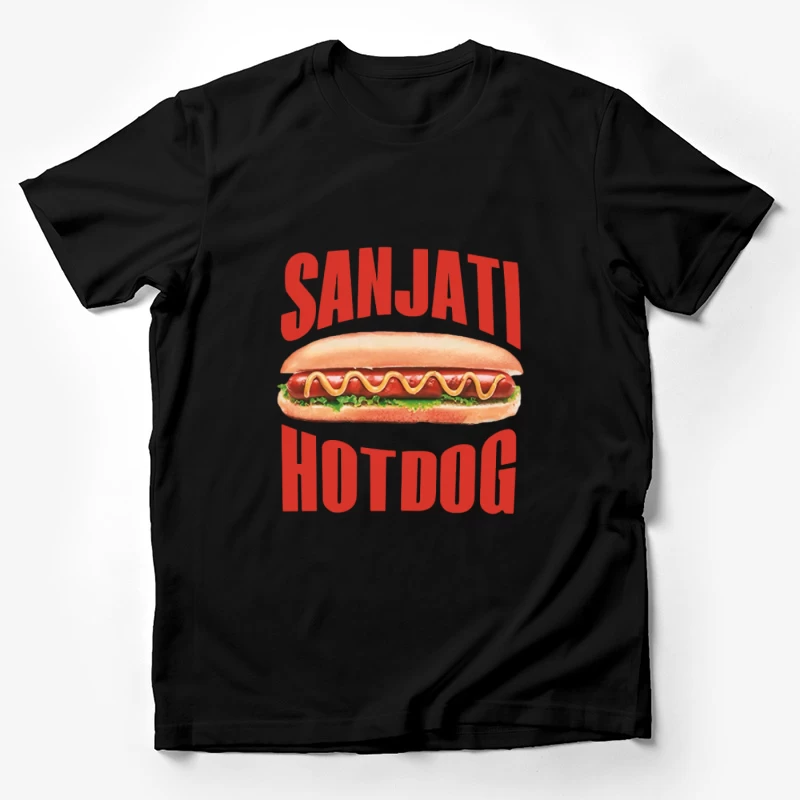 Sanjati Hotdog-Logo mit Wurst und Senf Herren T-Shirt