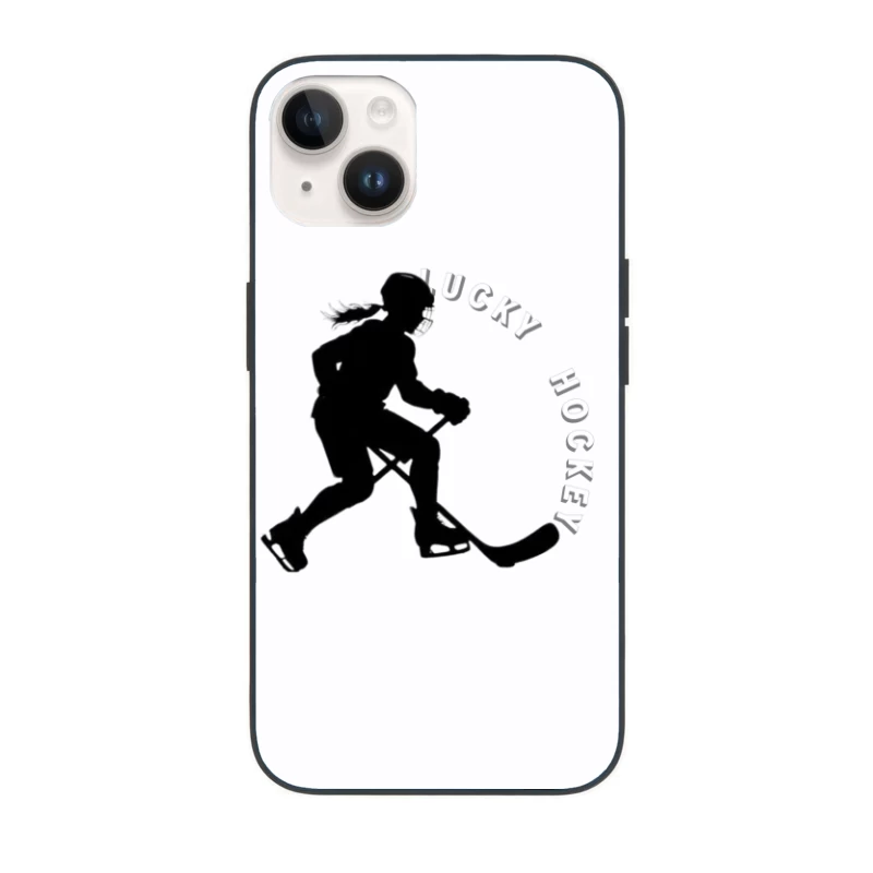 Female Hockey Player Silhouette in Action iPhone Case