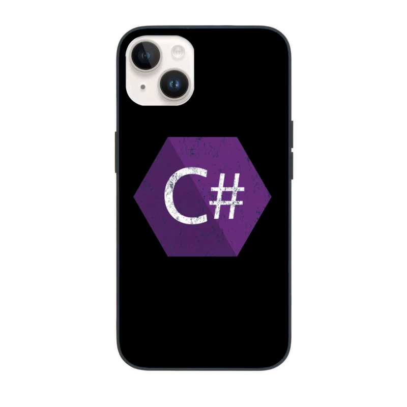 C# Programming Language Logo in Purple Hexagon iPhone Case