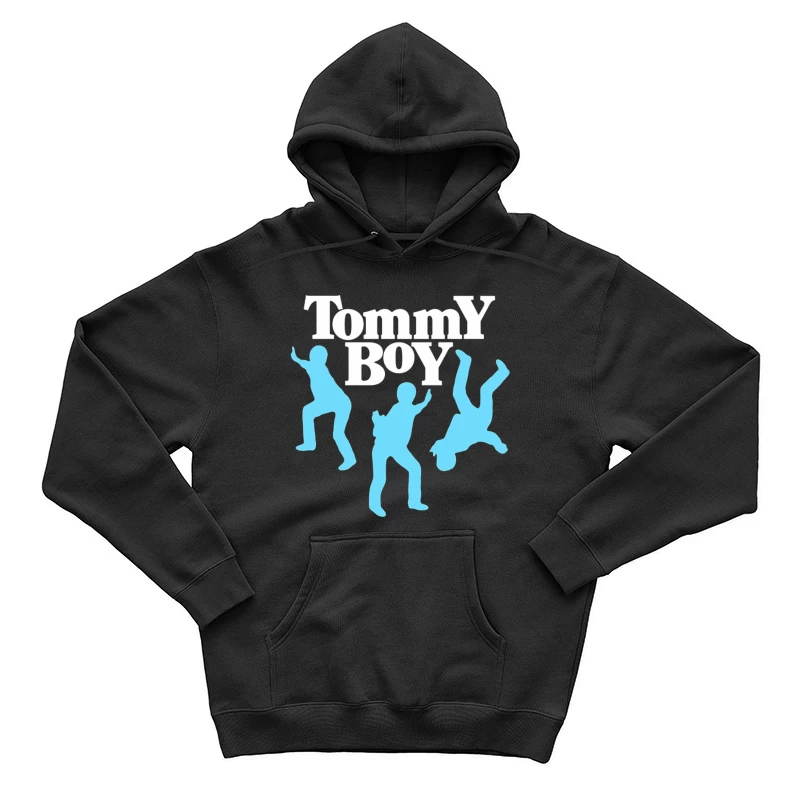 Tommy Boy Logo with Dancing Blue Silhouettes Male Pullover Hoodie