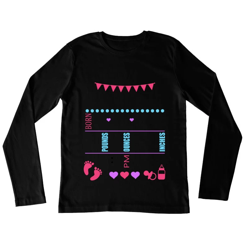 Design de naissance pour bébé Femme Manches Longues T-Shirt