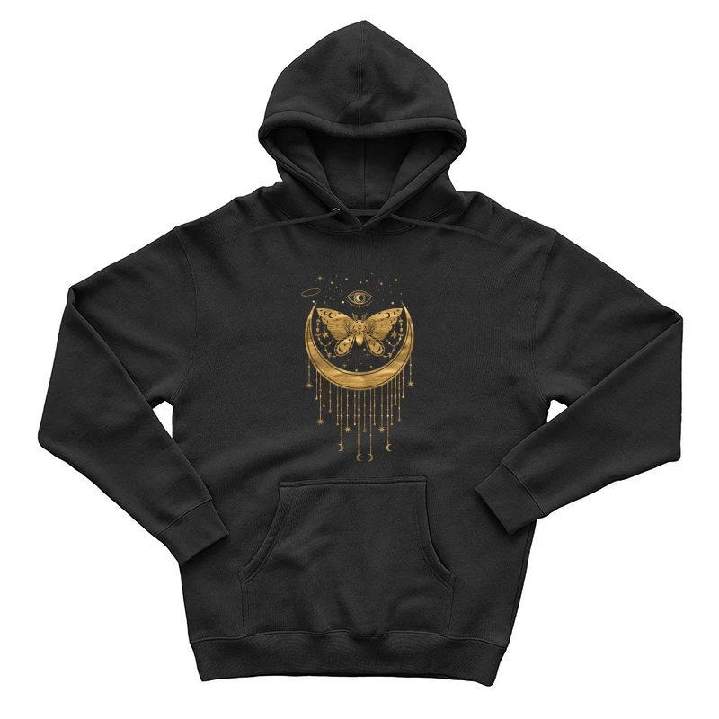 Mystisches Mond-Design mit Schmetterling Herren Pullover Hoodie