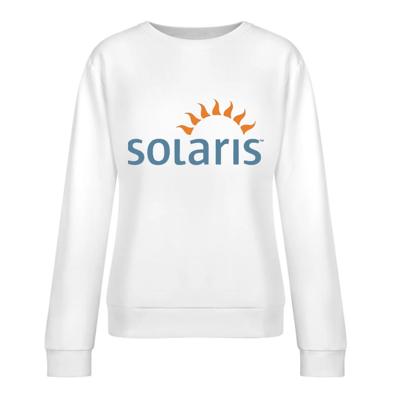 Solaris Operating System Logo with Sun Symbol Female Pullover Sweatshirt