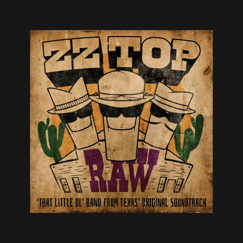 Vintage ZZ Top Raw Album Art with Western Desert Theme Mouse Pad