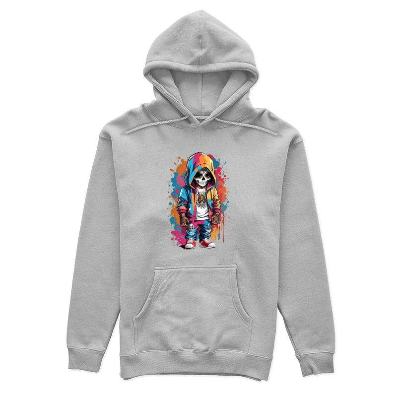 Colorful Skeleton Character in Streetwear Female Pullover Hoodie