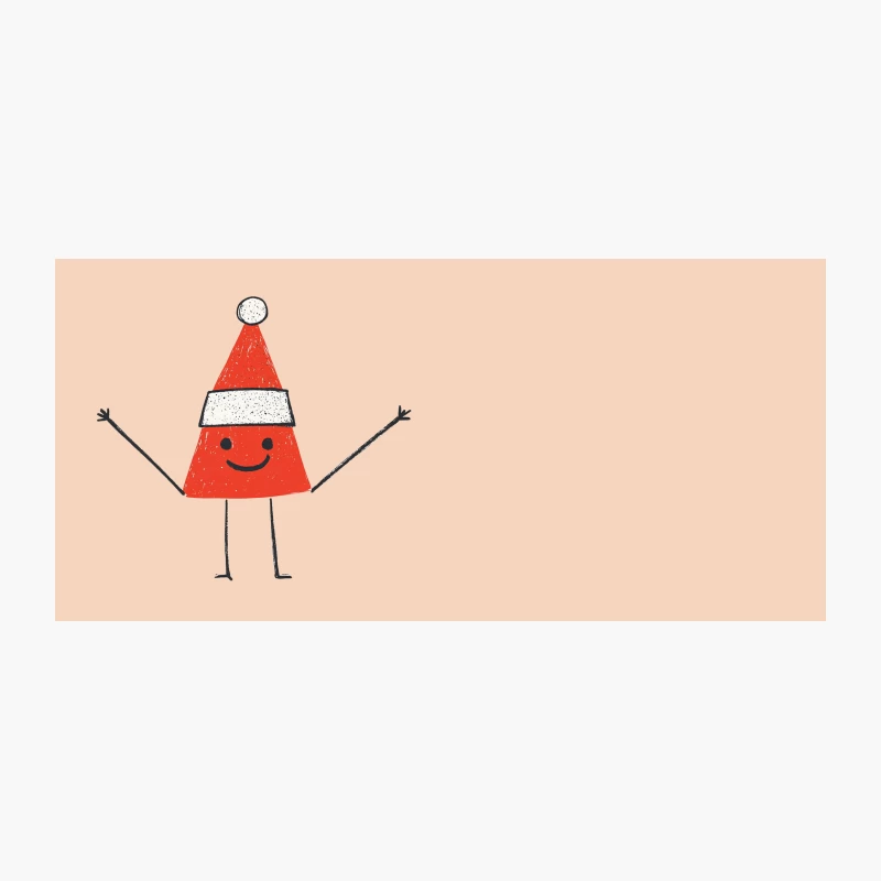 Happy Minimalist Christmas Character with Red Hat Coffee Mug