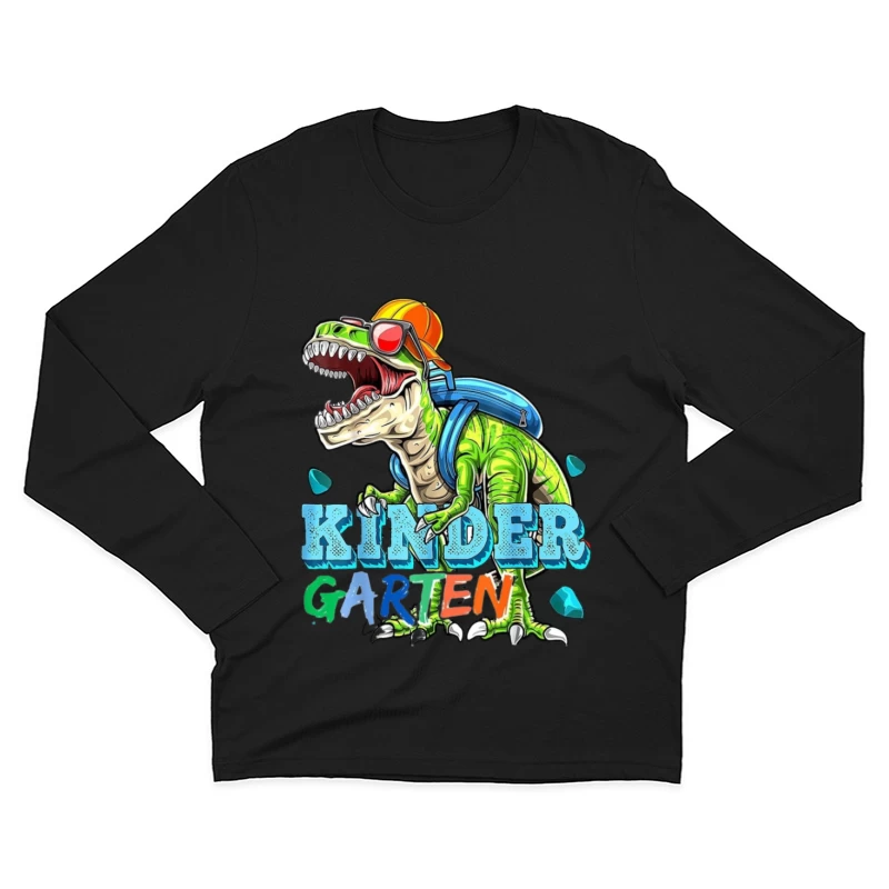 Dinosaurier mit Rucksack im Kindergarten Herren Langarm T-Shirt