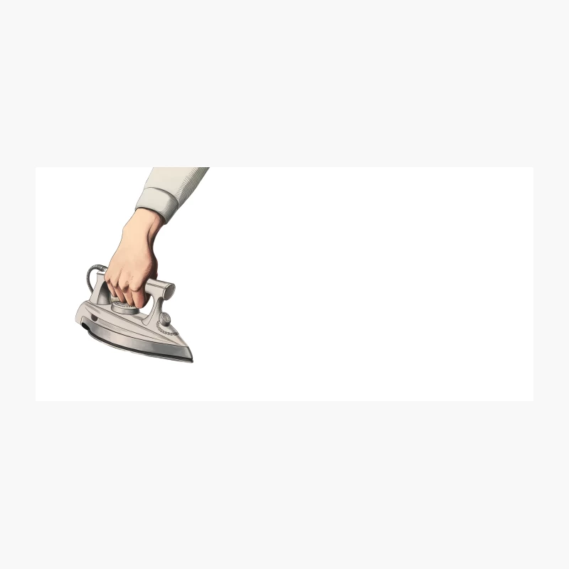 Hand Holding Electric Iron: Household Appliance for Clothing Care Coffee Mug