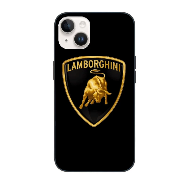 Lamborghini Luxury Automotive Brand Logo with Golden Bull Emblem iPhone Case