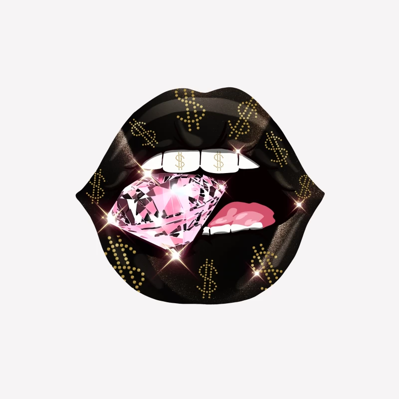 Luxus Lippen mit Diamant Herren T-Shirt