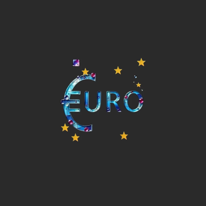 Decorative Crystal Euro Symbol with European Stars Baseball Cap