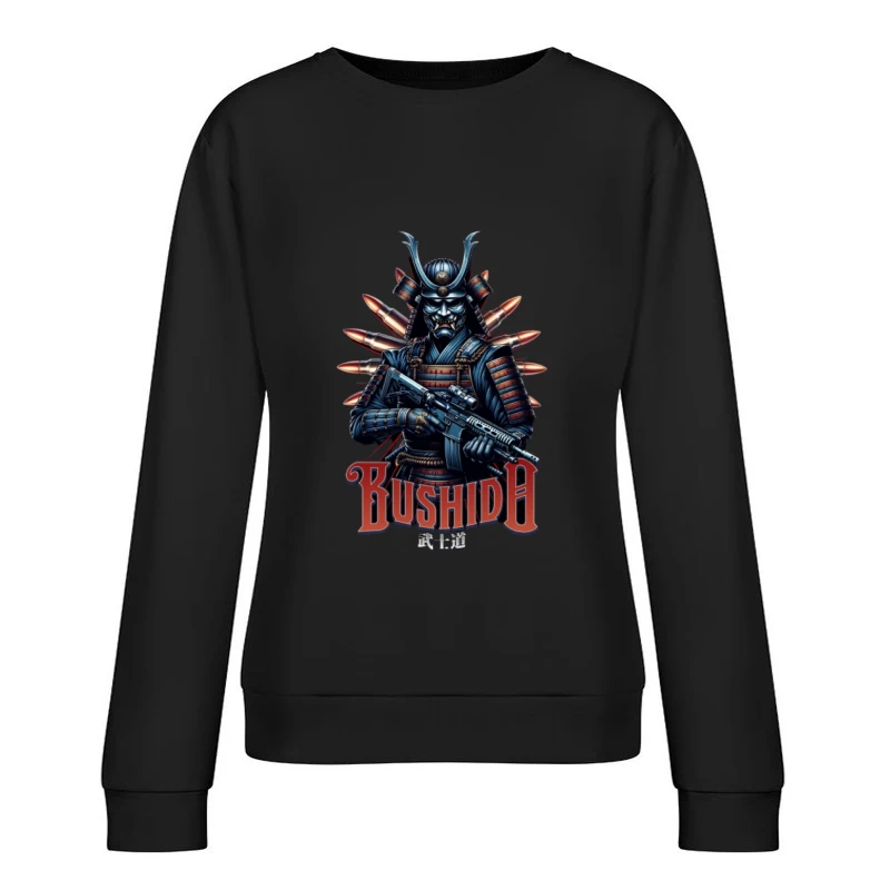 Bushido Samurai mit Waffe Damen Pullover Sweatshirt