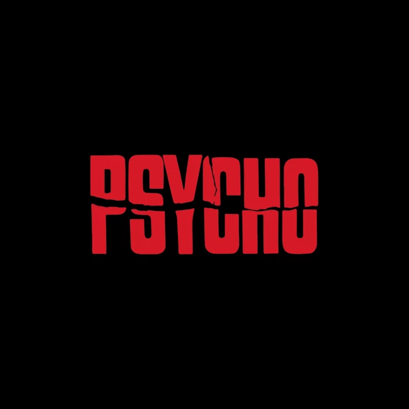 Red Typography Logo of Classic Horror Film "Psycho" Travel Mug