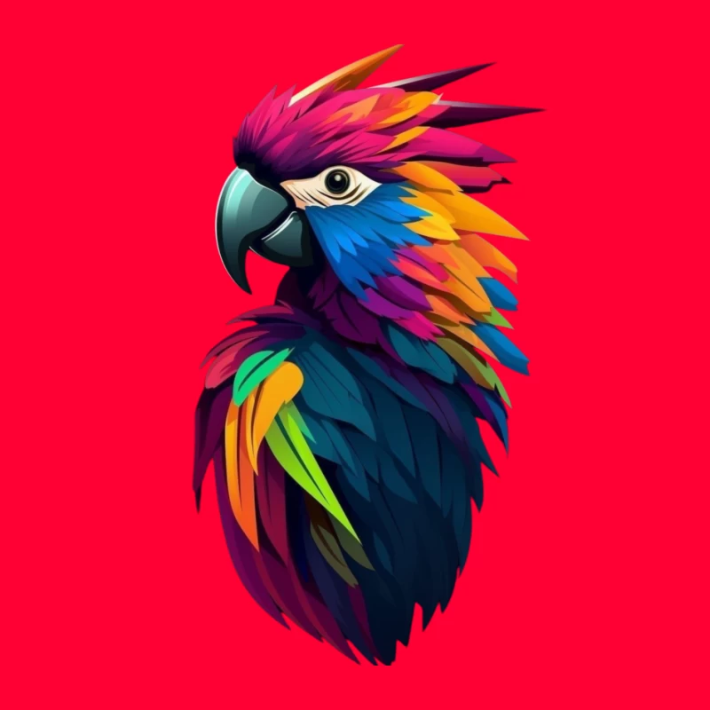 Colorful Parrot Illustration Pin
