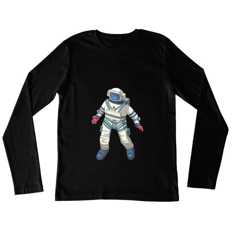 Illustration eines Astronauten im Raumanzug Damen Langarm T-Shirt