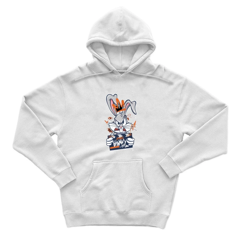 Graffiti-Hase mit Krone Herren Pullover Hoodie