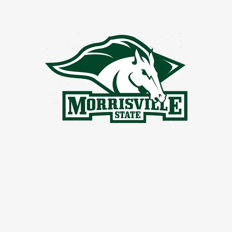 Morrisville State College Athletics Logo with White Horse Mascot Female Long Sleeve T-Shirt