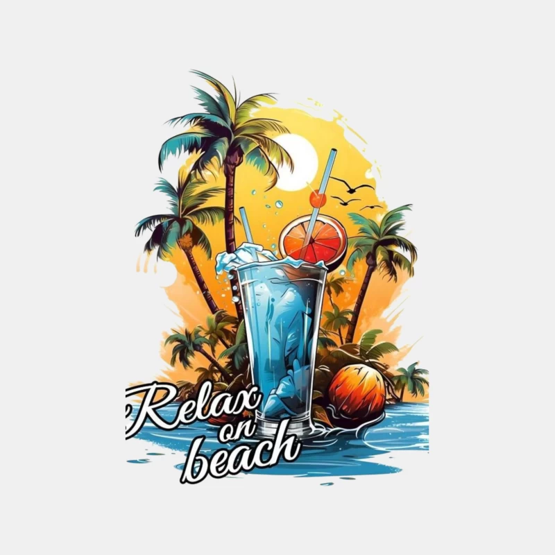 Beach Relaxation Cocktail Male Tank Top