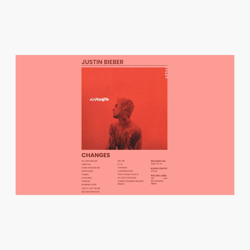 Justin Bieber's 'Changes' Album Cover and Track List Travel Mug