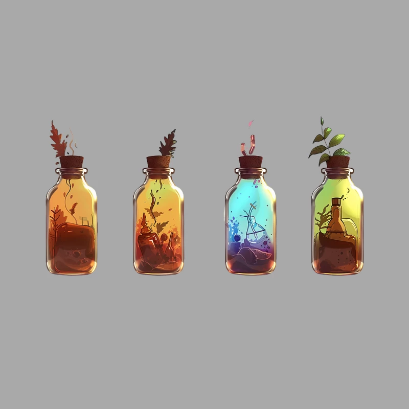 Seasonal Elements Captured in Whimsical Miniature Bottle Landscapes Female Pullover Hoodie