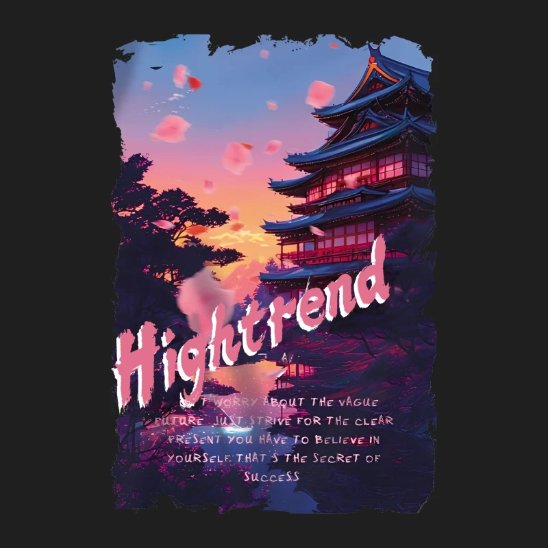 Japanische Abendlandschaft mit motivierendem Zitat Herren Tanktops