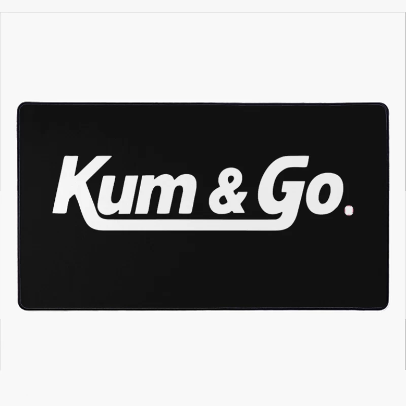 White Outlined Kum & Go Logo Design Desk Mat