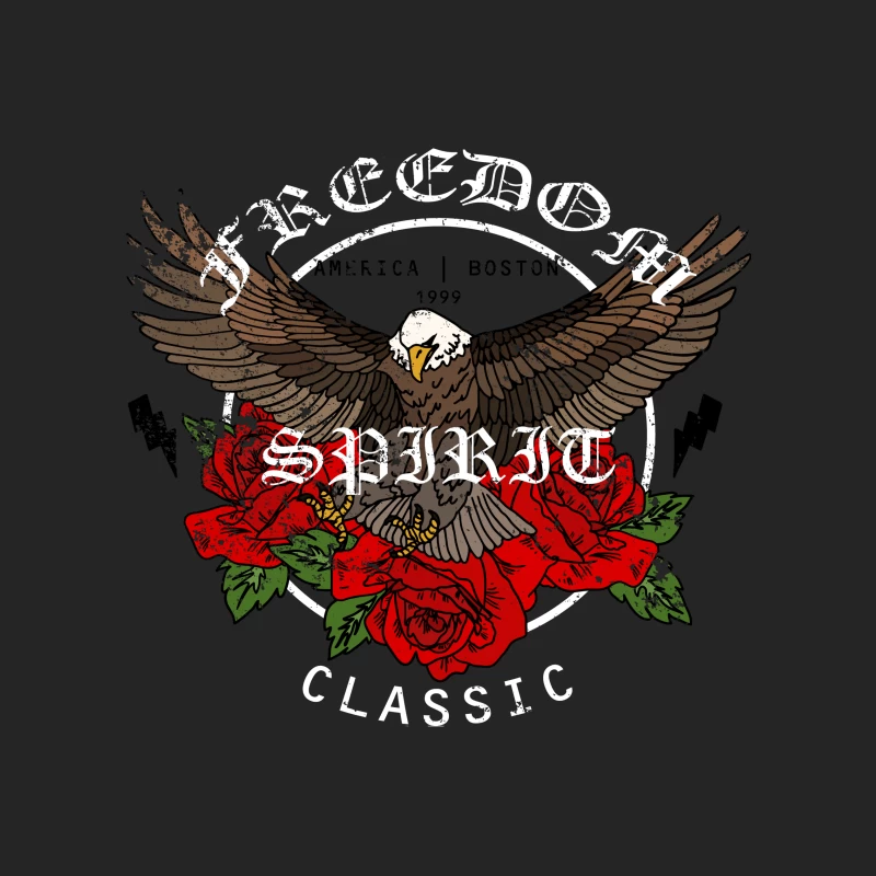 Aigle et roses avec esprit et liberté Homme Sweat-shirt à enfiler