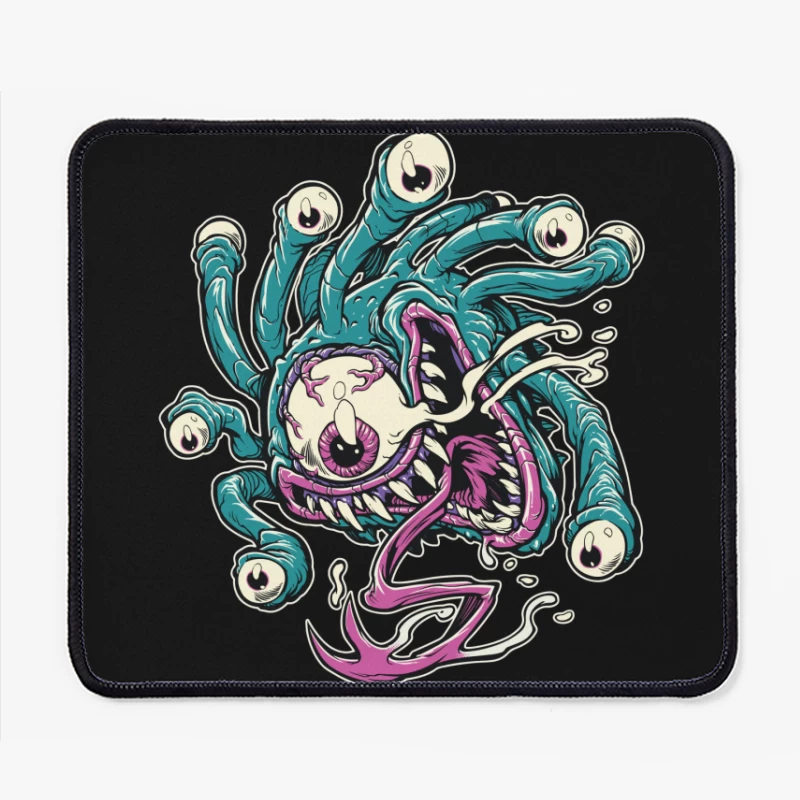 Colorful Cartoon Monster with Tentacles and Eyes Mouse Pad