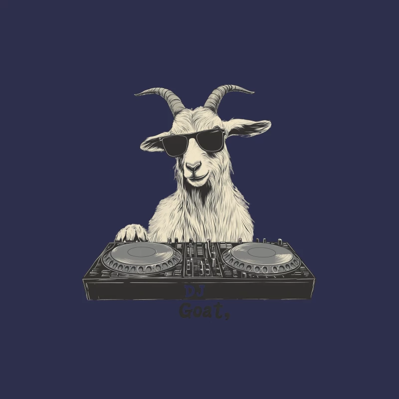 Cool DJ Goat: Mixing Beats with Horns and Hooves Male Long Sleeve T-Shirt