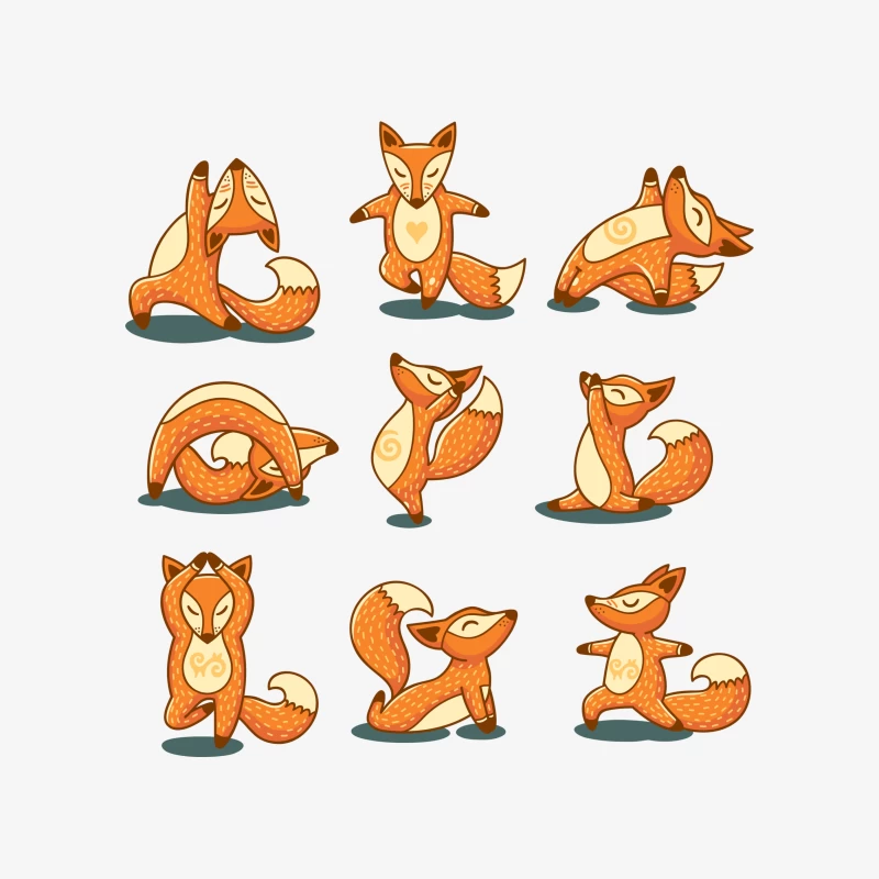 Renards mignons en yoga Femme Sweat-shirt à enfiler