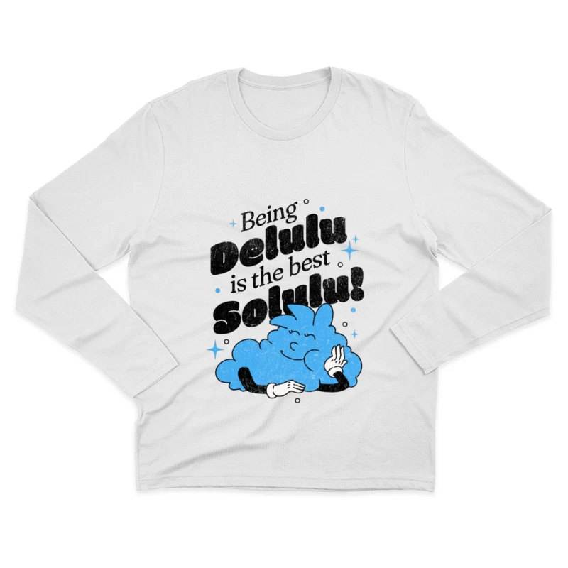 Niedliche, wolkige Illustration mit motivierendem Spruch Herren Langarm T-Shirt