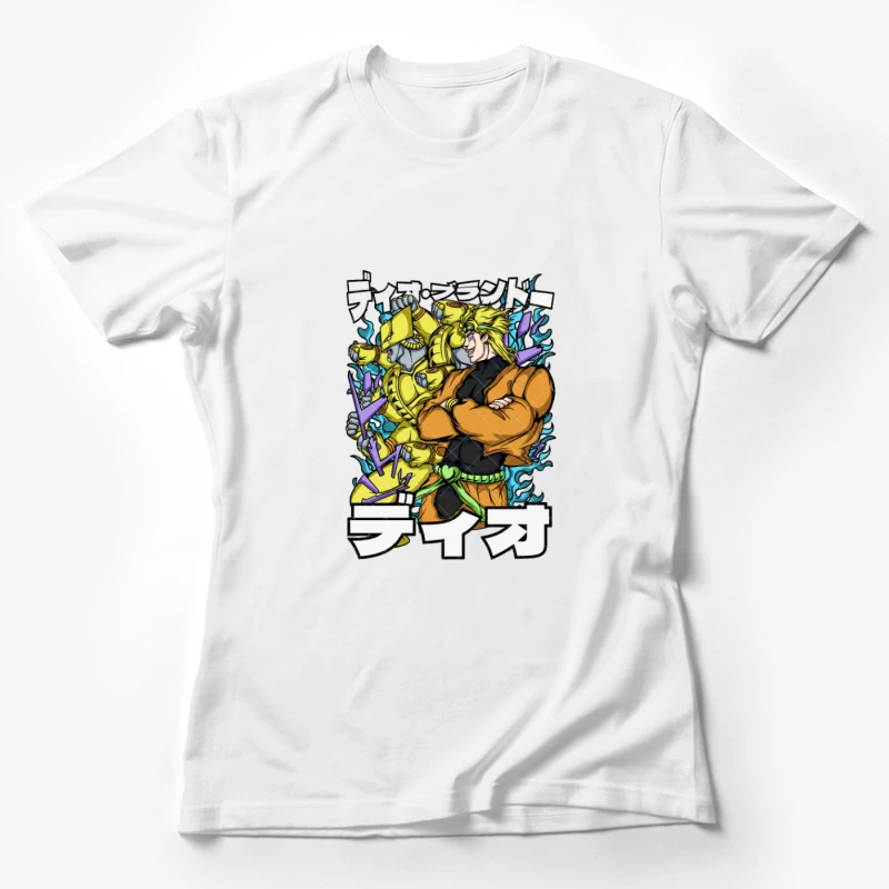 Anime-Charakter mit Stand und Schriftzeichen Damen T-Shirt