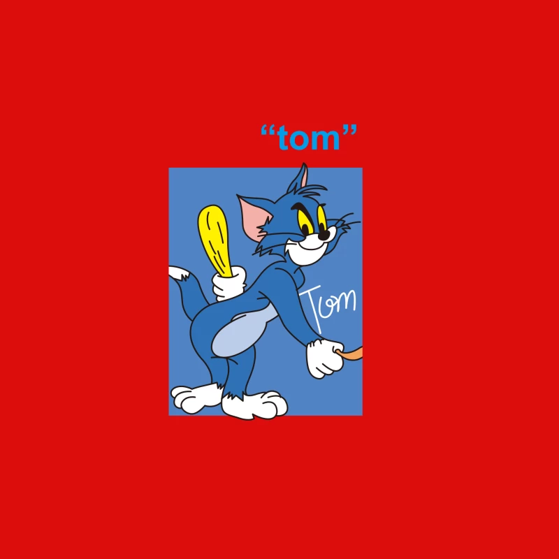 Tom der Cartoon-Katze mit Keule Herren Tanktops