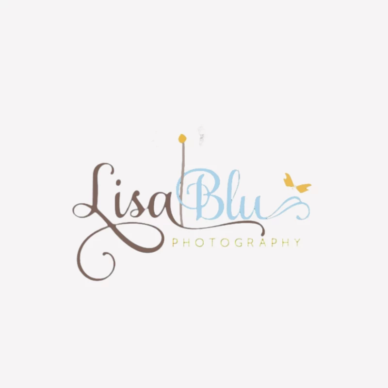 Logo Lisa Blu Photographie avec Papillon Homme T-Shirt