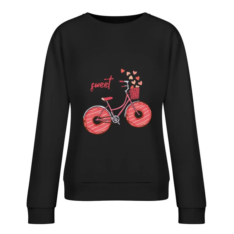 Süßes Abenteuer mit Fahrrad und Donuts Damen Pullover Sweatshirt