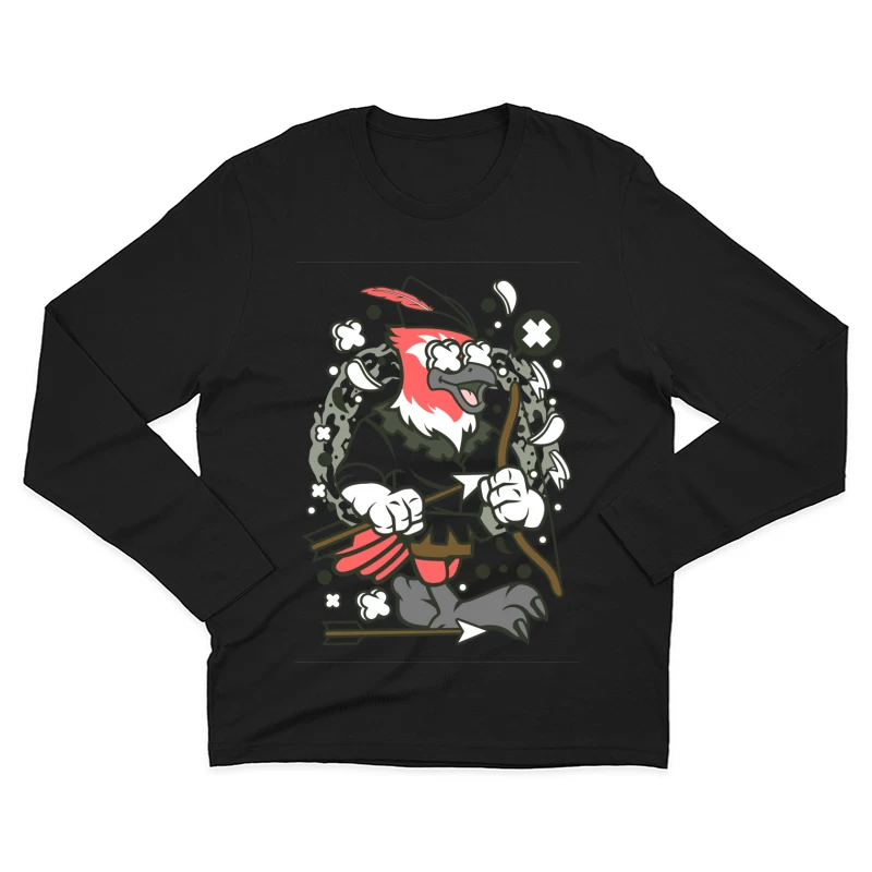 Oiseau archer comique Homme Manches Longues T-Shirt