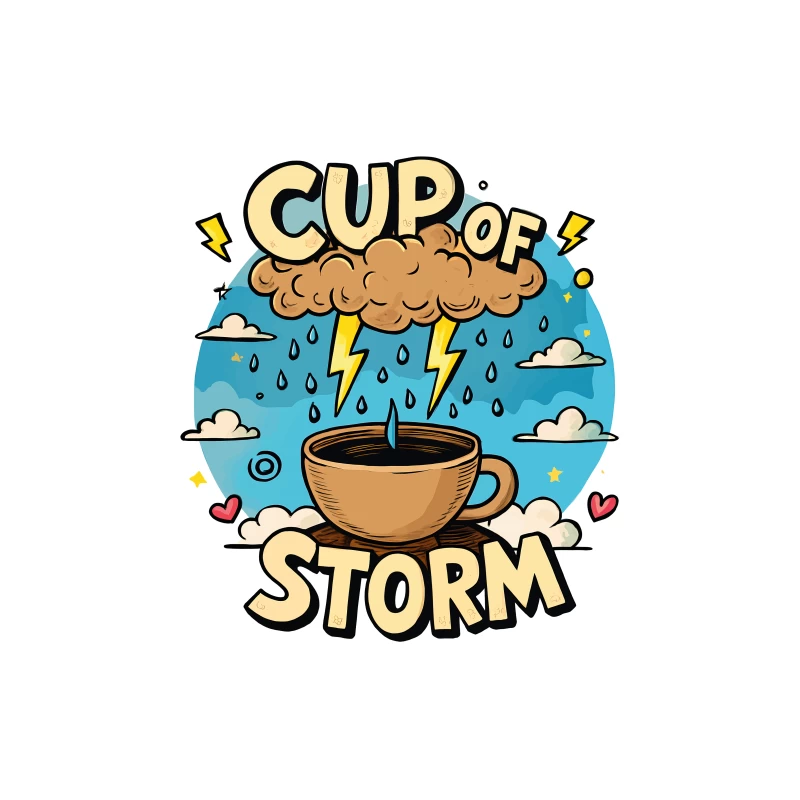 Cup of Storm – Whimsical Pixel Art with Lightning Charm! Tapestry