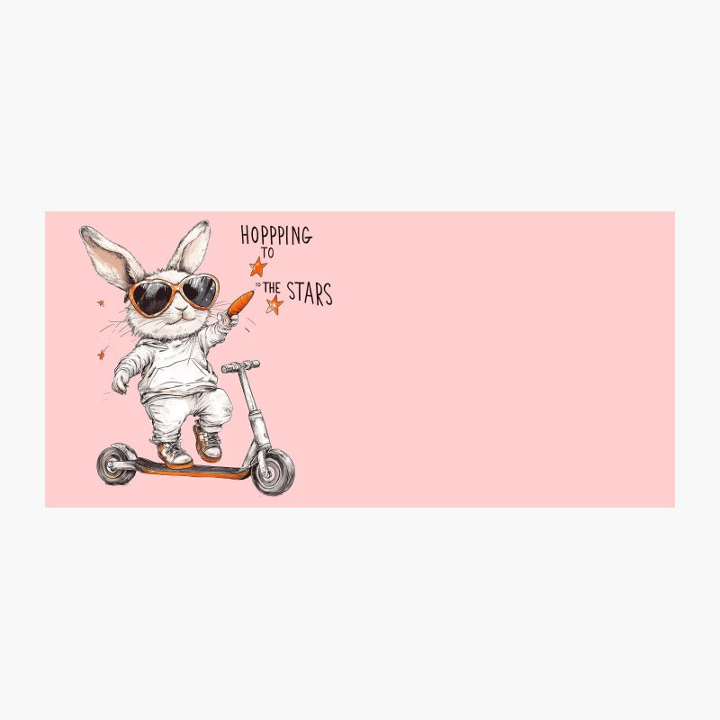 Cool Bunny Hopping to the Stars on a Scooter Coffee Mug