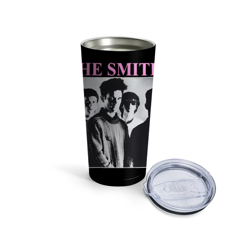 The Smiths Classic Black and White Band Album Cover from the 1980s Travel Mug