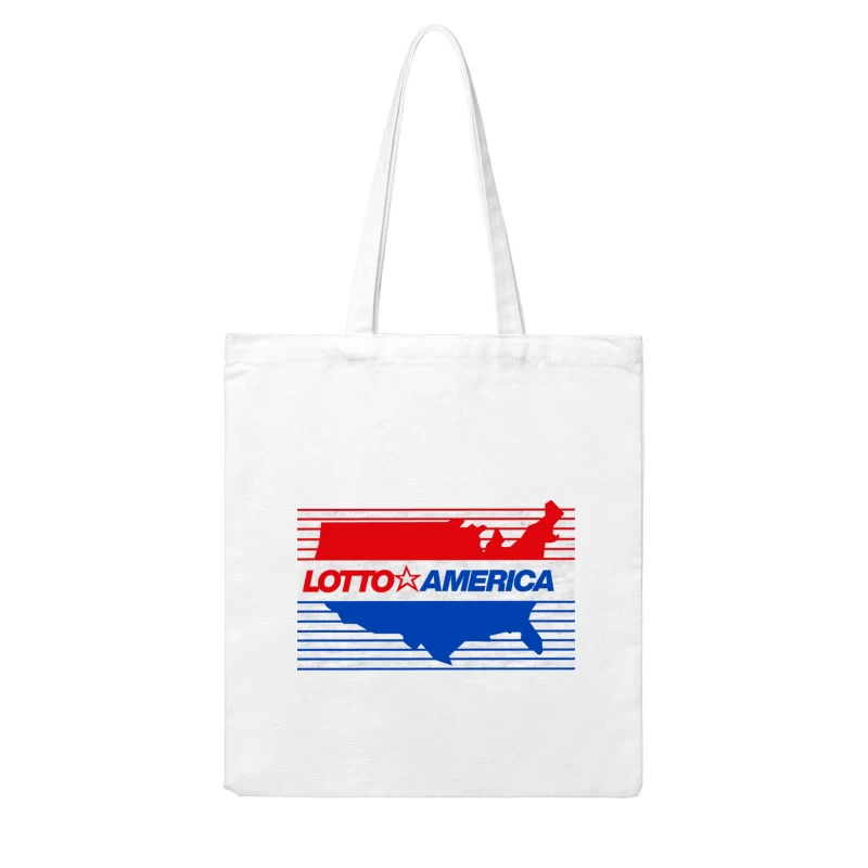 Lotto America Patriotic Logo Design with USA Map Cotton Tote Bag