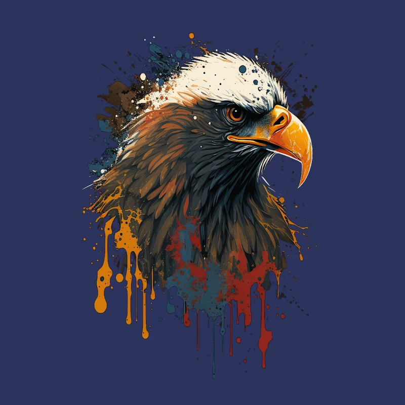 Eagle bird of prey art painting watercolor splash effect wildlife portrait Male T-Shirt