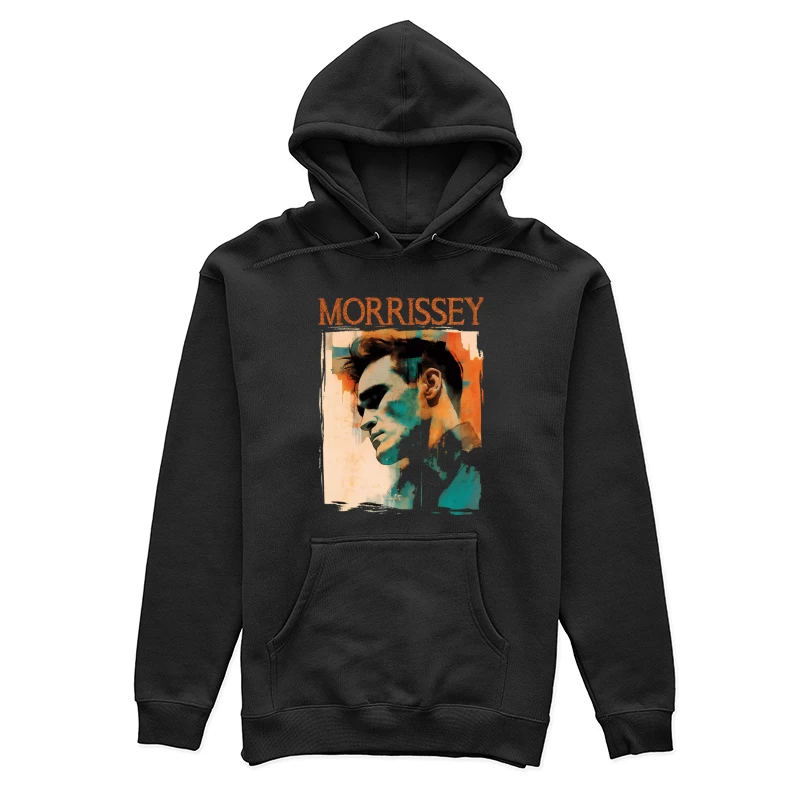 Artistic Watercolor Portrait with Morrissey Typography Female Pullover Hoodie