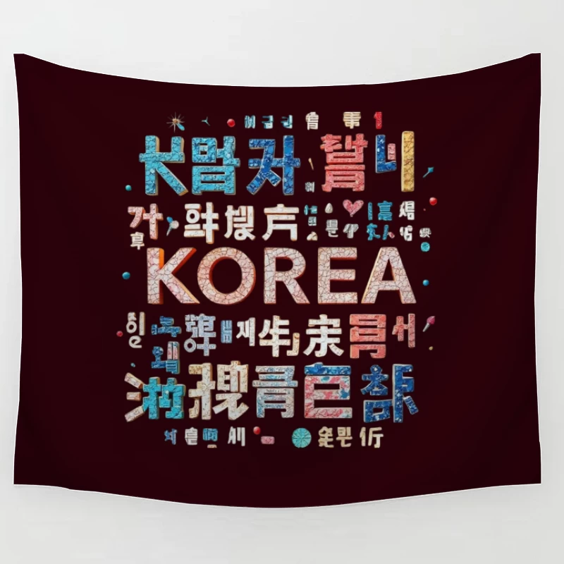 Artistic Korean Typography and Cultural Design Tapestry