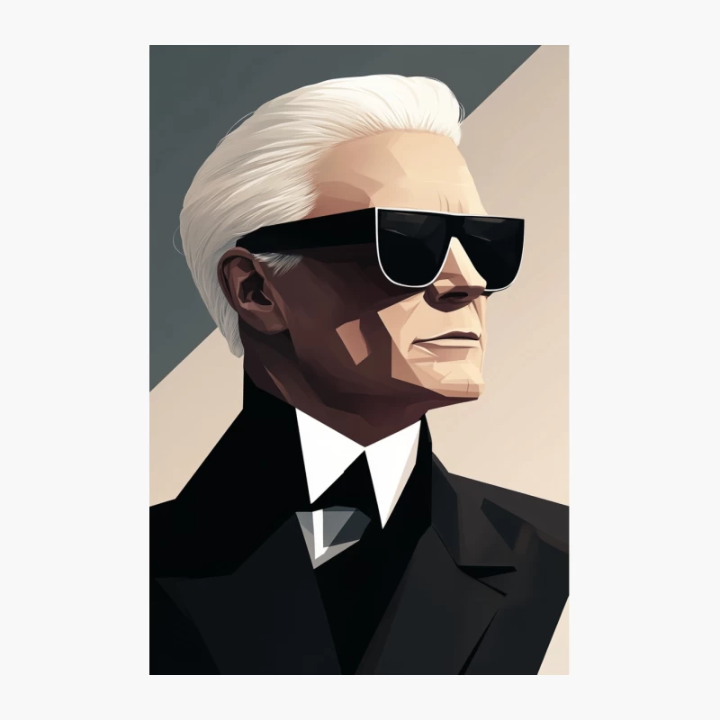 Stylized Portrait of Fashion Icon in Black Suit Cotton Tote Bag