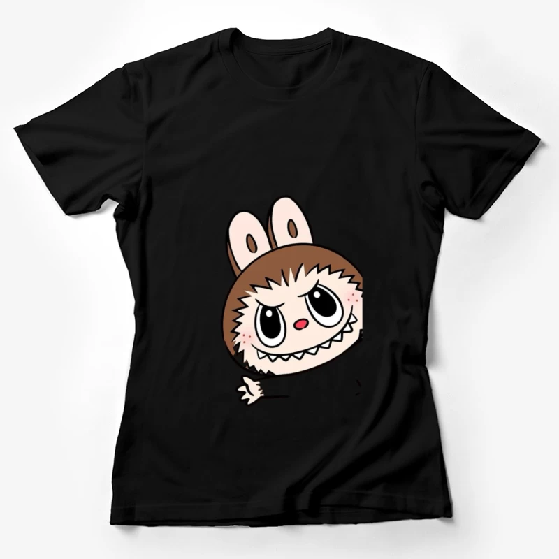 Niedliche Cartoon-Kreatur mit Hasenohren Damen T-Shirt